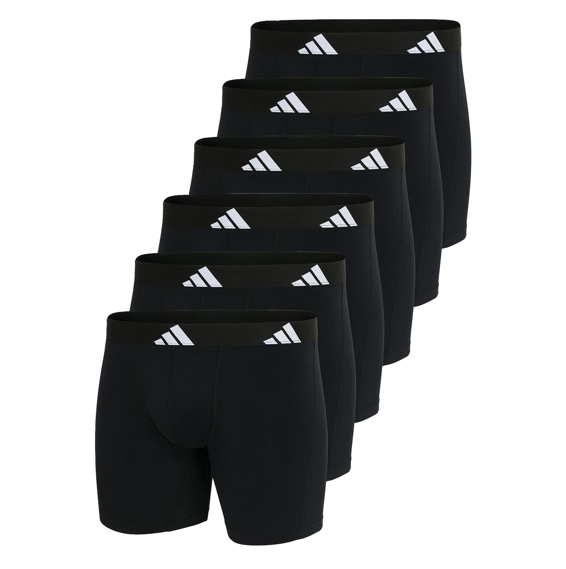 Adidas Boxershorts lang flex cotton 6-pack zwart afbeelding